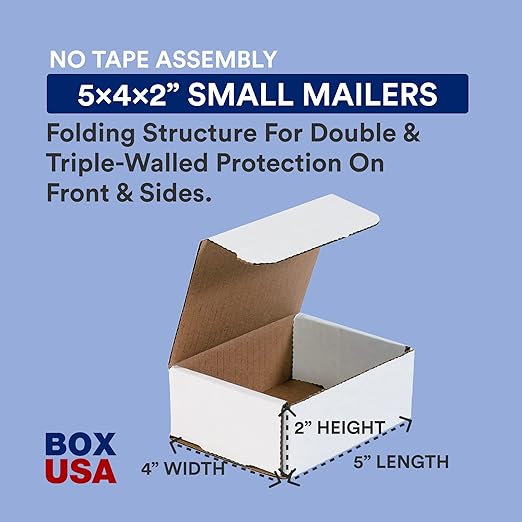BOX USA Shipping Boxes Small 5"L x 4"W x 2"H, Moving and Storage 542 - Image 2