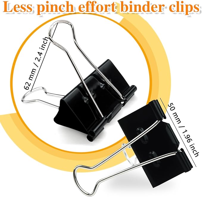 48Pcs Binder Clips, Upgrade Large Binder Clips Heavy Duty Paper Clamps - Image 5