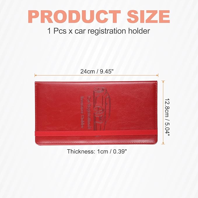 HARFINGTON Car Registration and Insurance Holder 9.45" x 5.04" PU Leather - Image 2