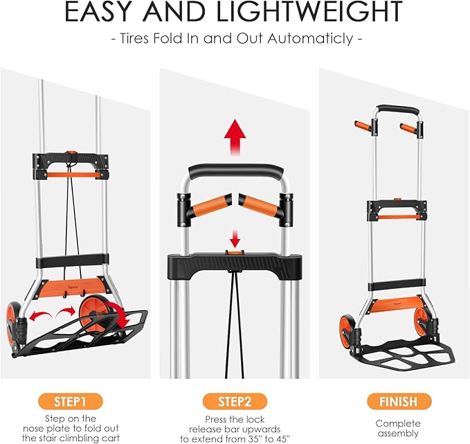 Dolly Cart, 309 lb Aluminum Folding Hand Truck - Image 5