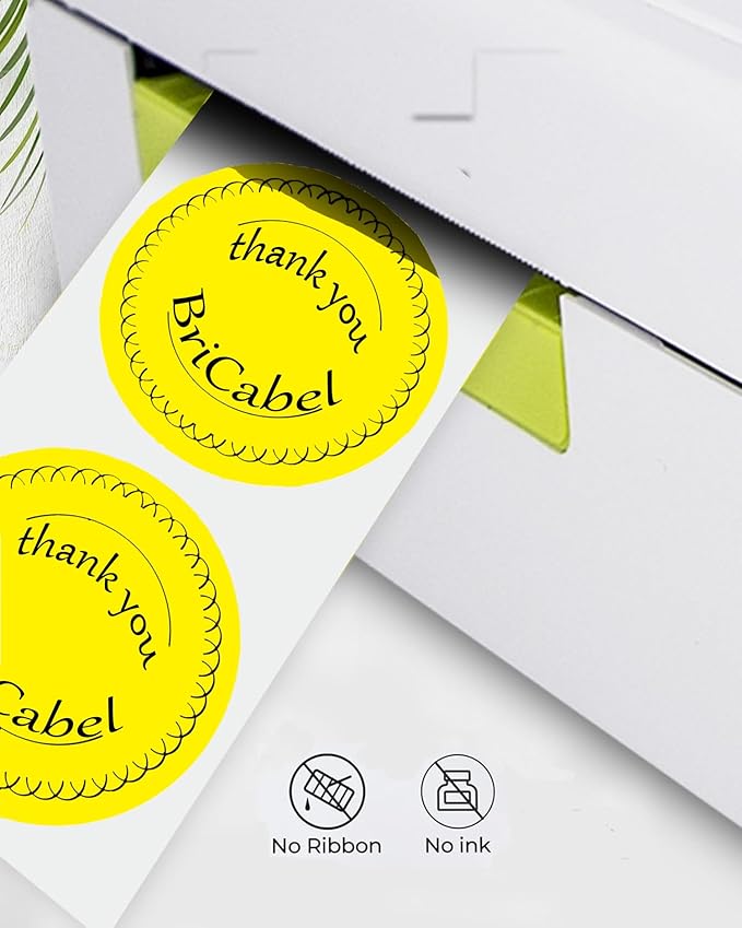 4 Inch Large Yellow Circle Thermal Labels, Self-Adhesive Round Inventory - Image 4