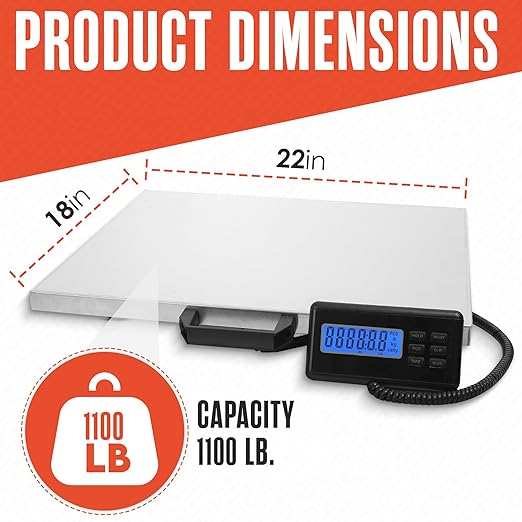 Houseables Shipping Scale, Platform Scale, Industrial, Heavy Duty, 400 LB - Image 2