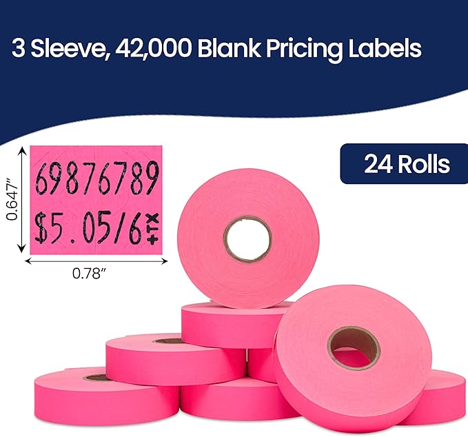 Perco Fuorescent Pink Pricing Labels - Image 3