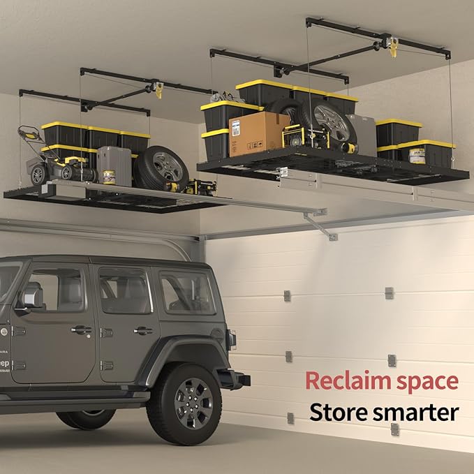 Garage Ceiling Storage Racks – 4x8 FT Overhead Garage Storage Rack - Image 6