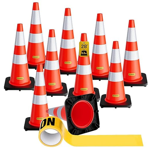 10 Pack 28 Inch Traffic Cones by CAMMOO
