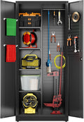 SUXXAN Broom Closet Storage Cabinet, 61.6" x 11.7" x 27.5" Metal Cleaning by SUXXANFurniture