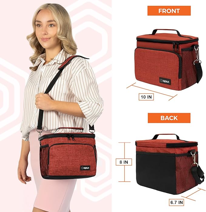 opux Insulated Lunch Bag for Men Women, Soft Lunch Box for Office Work School - Image 2