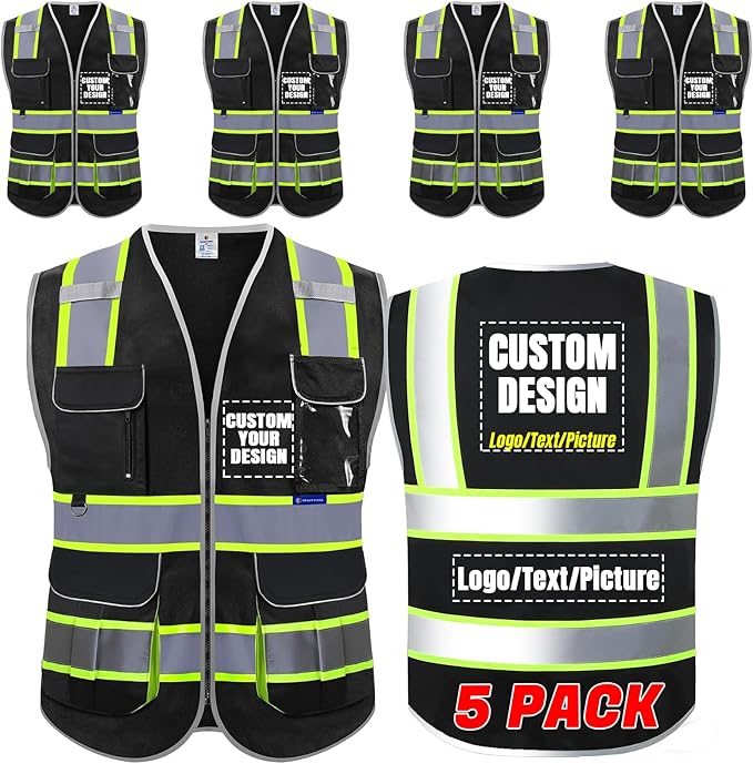 BeautyWill Custom Logo Safety Vest Class2 High Visibility Reflective Vest by BeautyWill