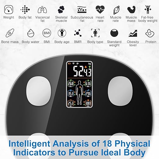 INSMART Smart Scale for Body Weight, All-in-one LCD Display Bathroom Weight - Image 2