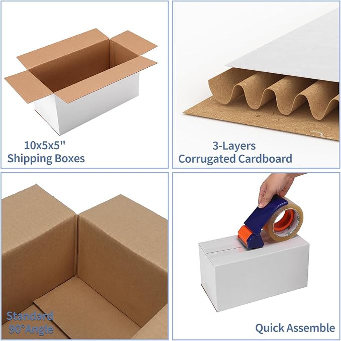 Hoikwo 10x5x5 Shipping Boxes Set of 25 - Image 3