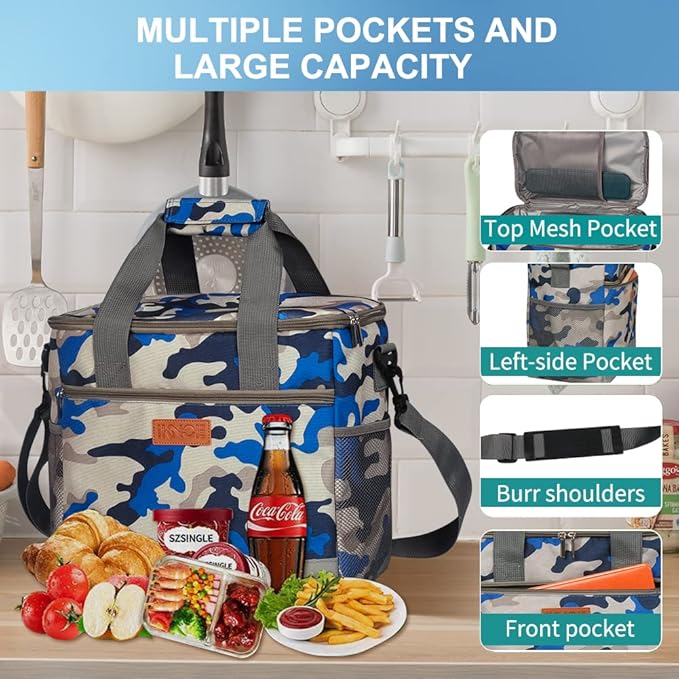 Iknoe Large Cooler Bag Collapsible 24 Can Insulated Bags Leakproof Lunch Cooler - Image 4