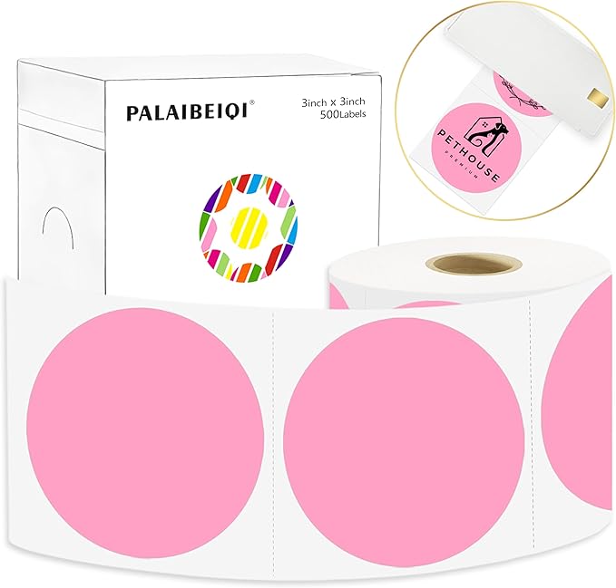 3 X 3 Inch Round Thermal Labels Circle Color Coding Labels Printable Waterproof by Palaibeiqi