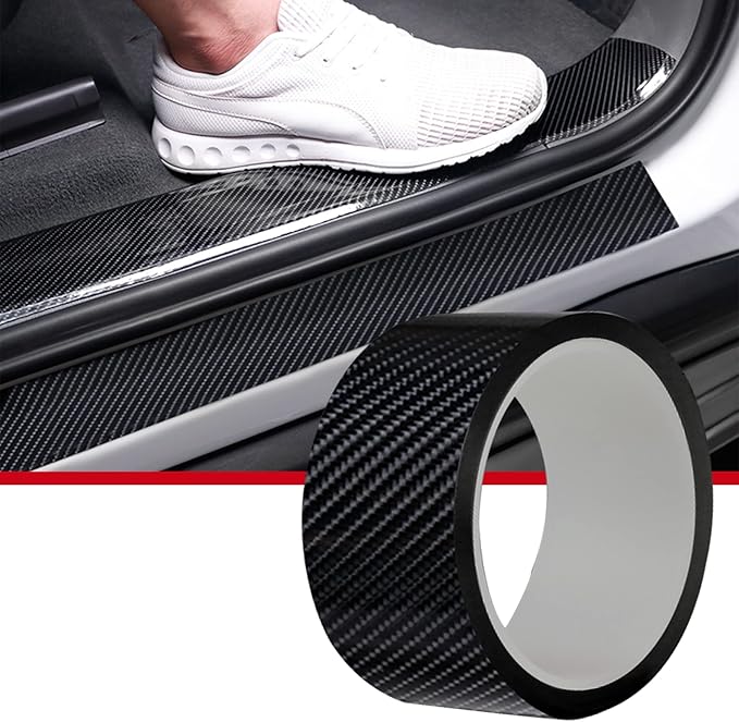 CloudBuyer Universal Car Door Edge Protector, Carbon Fiber 5D Gloss Black Vinyl by CloudBuyer