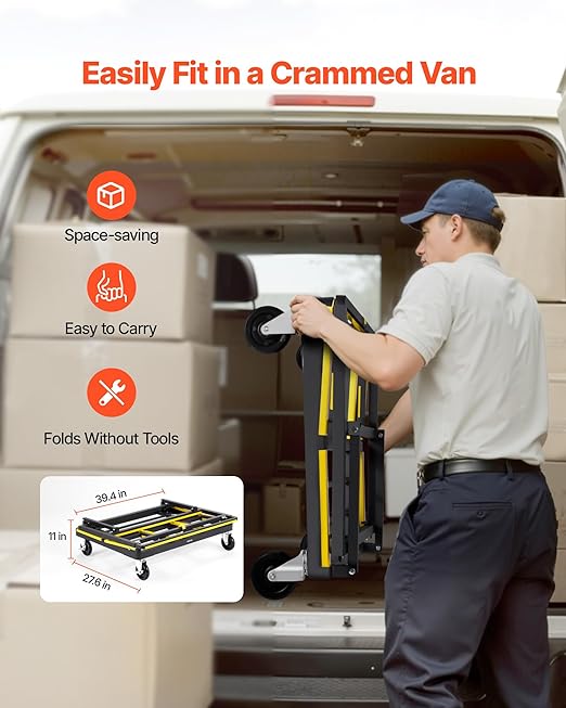 VEVOR Drywall Cart Dolly, 1800 lbs Load Capacity, Steel Panel Dolly - Image 5