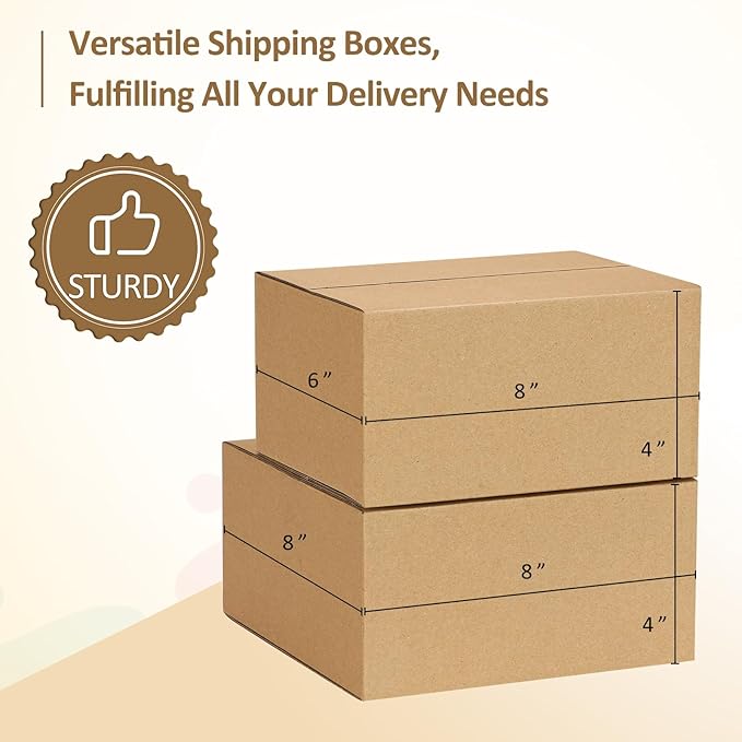 Eupako 8x8x4-Small-Shipping-Boxes-30-Pack-Brown-Corrugated-Box-Mailers - Image 4