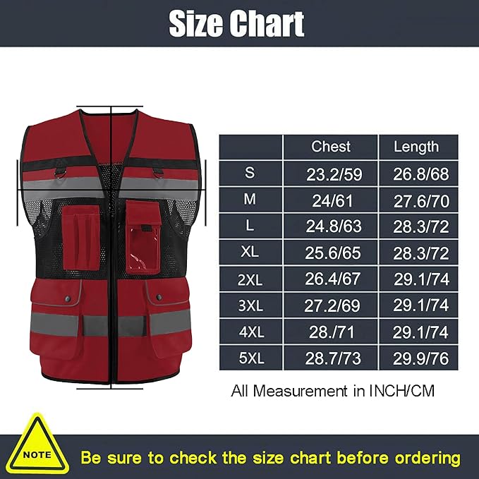 Safety Vest High Visibility Reflective Construction Vest - Image 3
