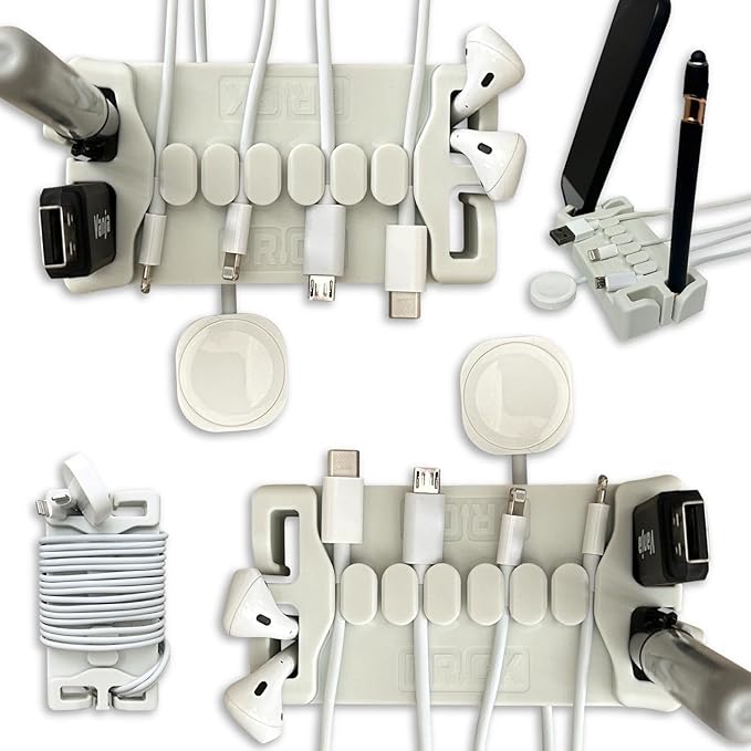 DeskBrick 2PK – Patented Non-Slip Steel-Weighted Desk Organizers & Cable by CordBrick