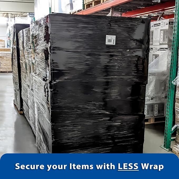 4 Rolls x 18 Inch x 1500 FT x 80 Gauge Black Premium Stretch Wrap, Heavy Duty - Image 4