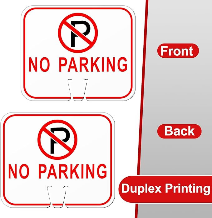 Geetery 3 Pcs No Parking Signs Traffic Cone, 12.6 x 10.43 Inches Plastic - Image 4