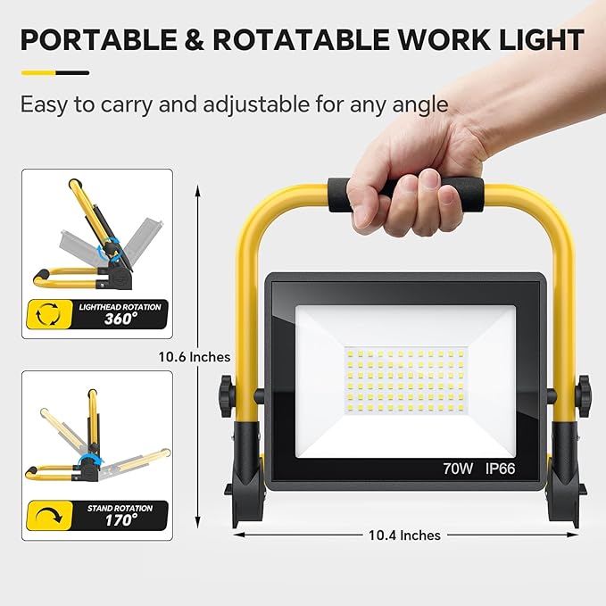 10000 Lumen LED Work Light: Portable Work Light - Image 4