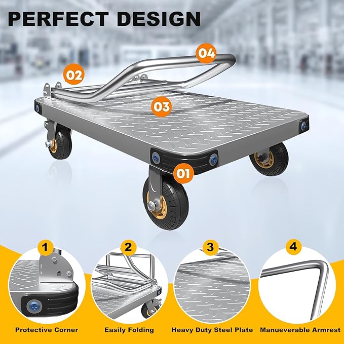 Folding Platform cart Dolly cart Push Cart Dolly Moving Platform - Image 4