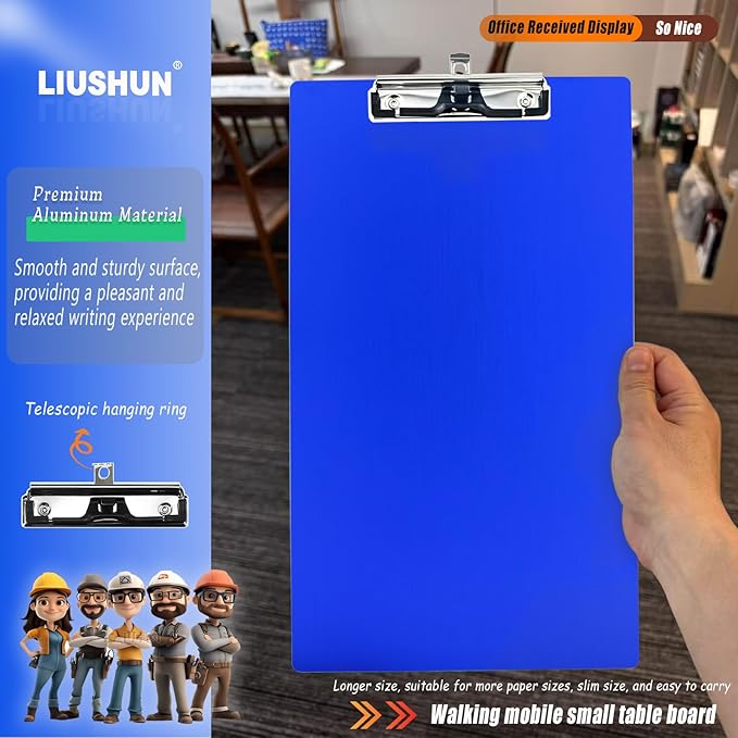 Legal Aluminum Clipboard Metal w/Stainless Hangable Pen Holder Writing Low - Image 4