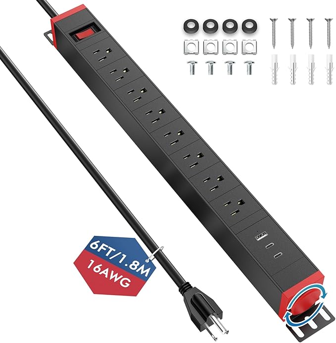 360° Rotating Mountable Power Strip by BTU