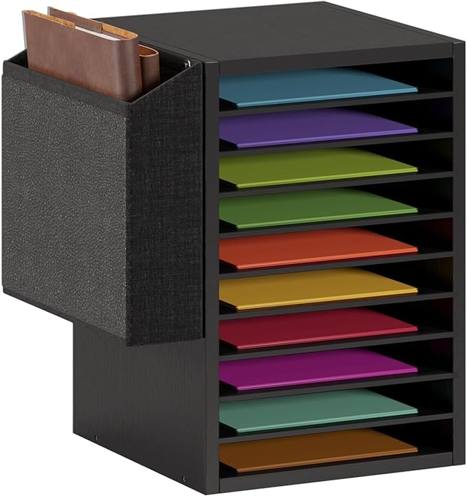 Office Mail Sorter, Wooden Paper Organizer by Unionly