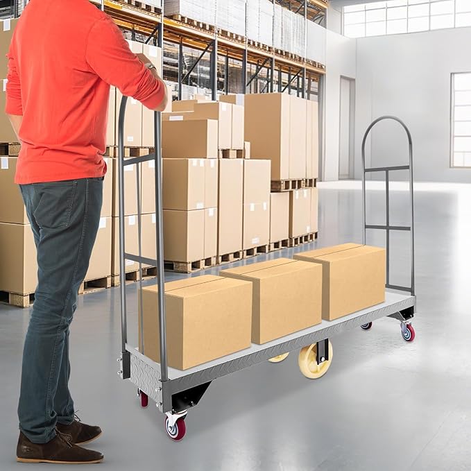 Heavy Duty, Narrow Aisle U-Boat Platform Truck, Premium Hand Truck Can Hold - Image 8