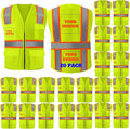 BeautyWill 10/20 Pack Custom Logo Safety Vest, Bulk High Visibility Class 2 by BeautyWill