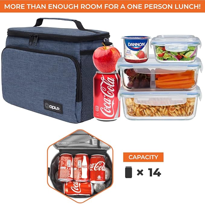 opux Insulated Lunch Bag for Men Women, Soft Lunch Box for Office Work School - Image 5