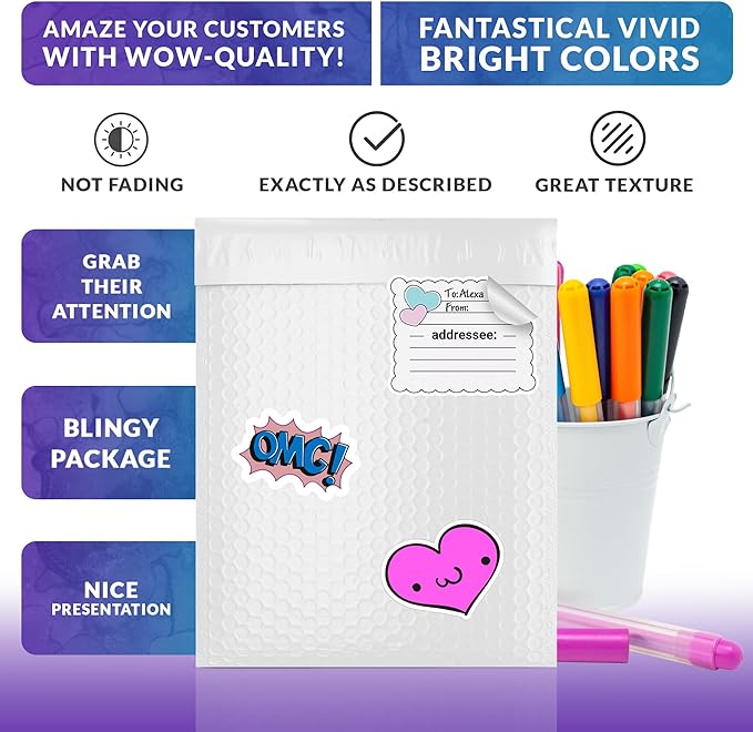 ABC PACK & SUPPLY Poly Bubble Mailers, 8.5 x 11 Inch. Pack of 100 White Padded - Image 5