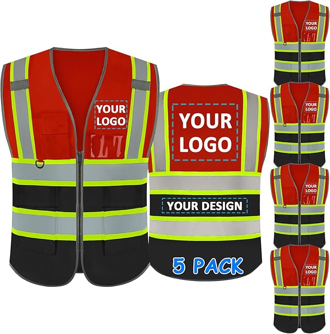 BeautyWill Custom Logo Safety Vest Class 2 High Visibility Reflective Vest by BeautyWill