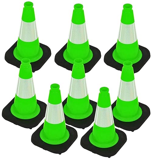 BESEA 12" inch Green Traffic Cones Safety Cones PVC Construction Cones by BeSea