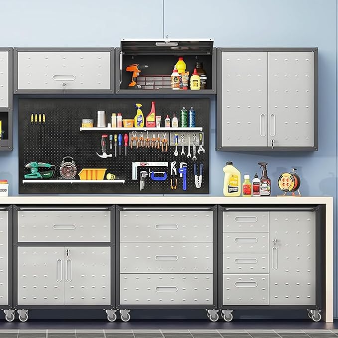 Metal Garage Wall Cabinet with Lock, Wall Mounted Metal Storage Cabinets with - Image 7