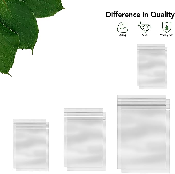 Assorted Resealable Plastic Bags 600 Pack — Clear Reclosable Variety Pack - Image 3