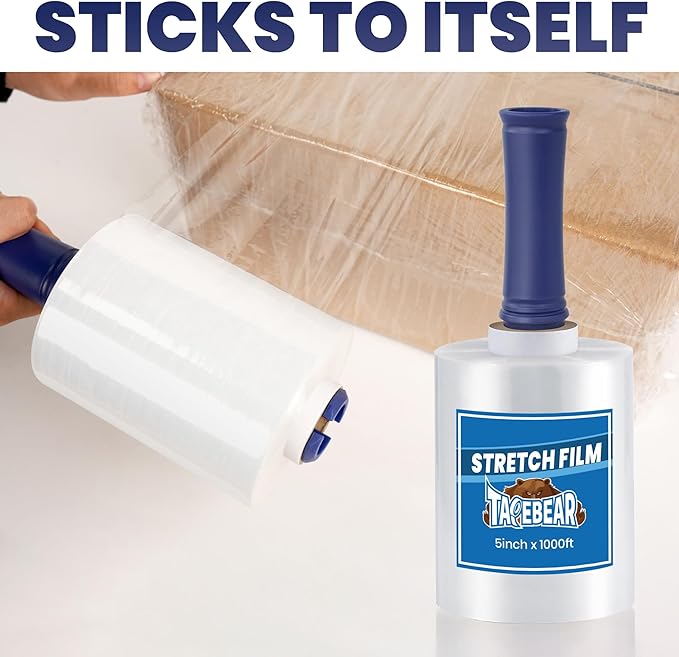 TAPEBEAR Mini Clear Stretch Wrap Film 80 Gauge 5" x 1000Ft, Shrink Wrap Roll - Image 7