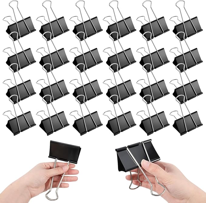 24 Pack Extra Large Binder Clips Jumbo Binder Clips 3 inch, Heavy Duty Paper - Image 2