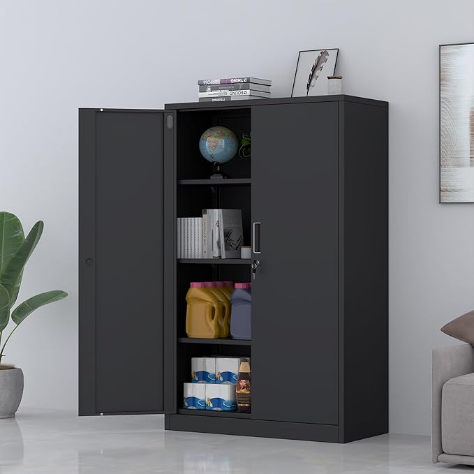 Metal Storage Cabinet with Locking Doors and 3 Adjustable Shelves, 53.5-Inch - Image 7