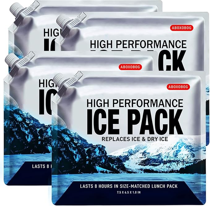 Reusable Ice Packs for Coolers Long Lasting Gel Freezer Packs for Cooler Bag by ABOXOBOG