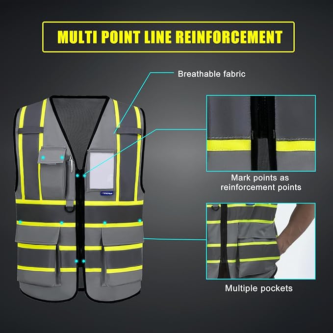 AYKRM Custom Logo Personalised Printed High Visibility Reflective 2 two tone - Image 6