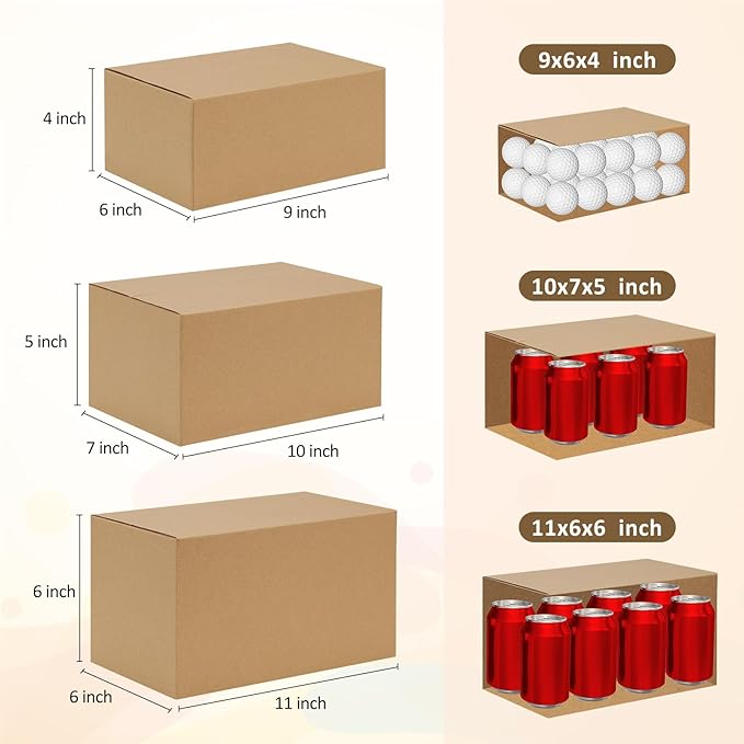 Eupako 30 Pack Small Shipping Boxes Assorted Sizes, Cardboard Boxes - Image 2