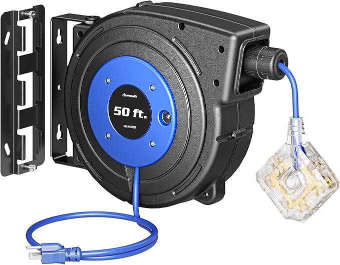 DEWENWILS 50FT Extension Cord Reel, Retractable Extension Cord Reel, Twist-lock by DEWENWILS