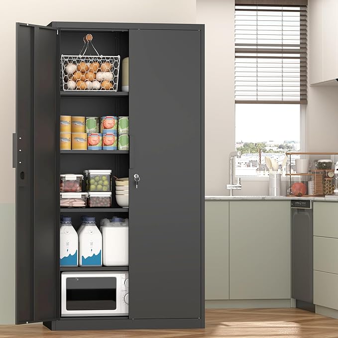 72" H Metal Garage Cabinet, Metal Lockable Storage Cabinet - Image 6