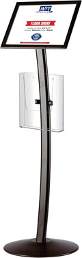 M&T Displays Curved Menu Board 8.5x11 Inch Pedestal Sign Holder by MTDisplays