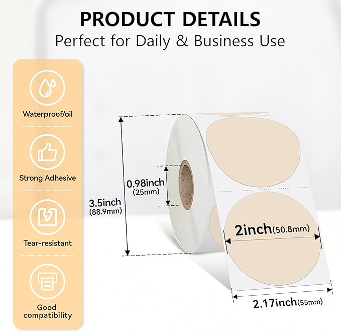 2 inch Dot Stickers Labels Circle Garage Sale Sticker 750Pcs Round Thermal - Image 3