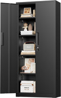 Crownland 63" Metal Storage Cabinet, Lockable Garage Storage Cabinets, High by Crownland