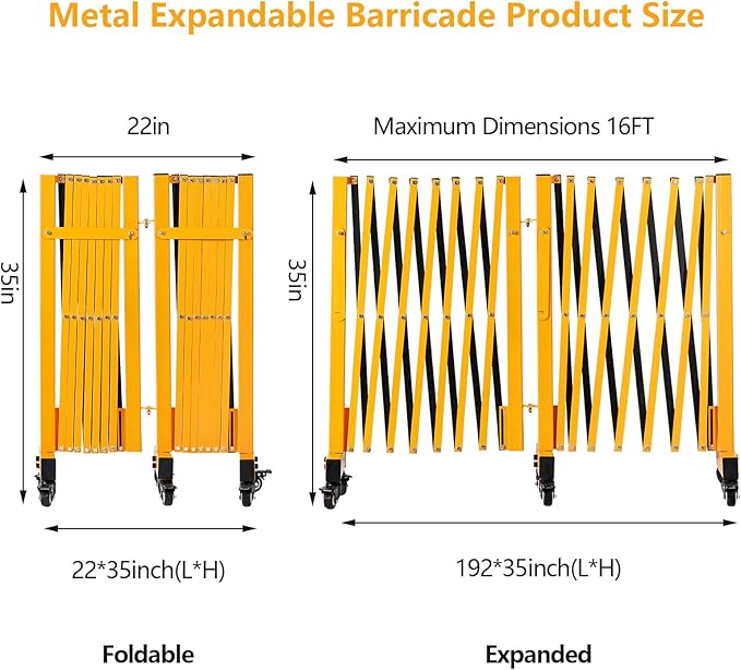 16FT Industrial Expandable Barricade Folding Security Gate - Image 3