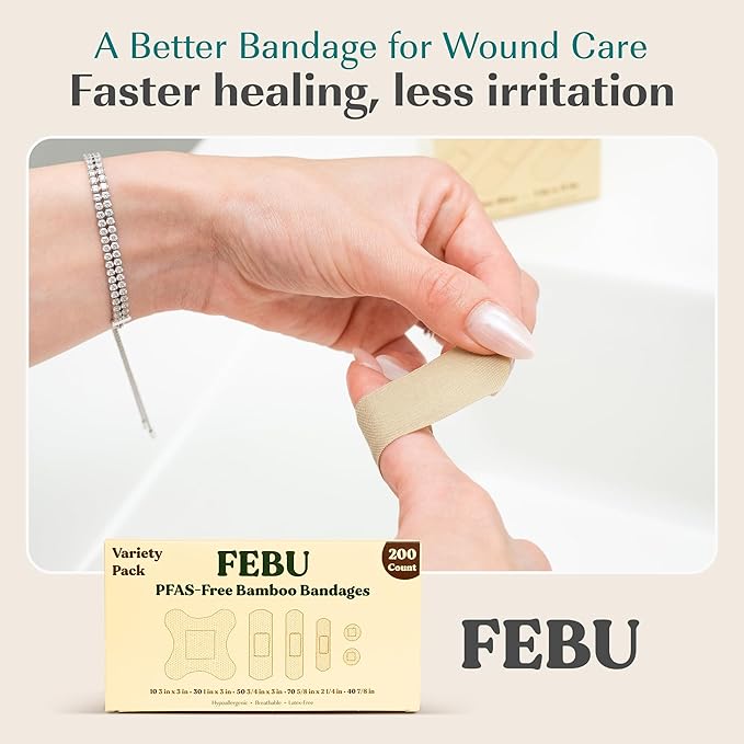 FEBU Eco-Friendly Bamboo Fabric Bandages | PFAS Free Bandages - Image 8