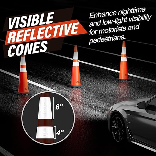 RoadHero 5 Pack 36 Inch Large Traffic Cones - Image 3